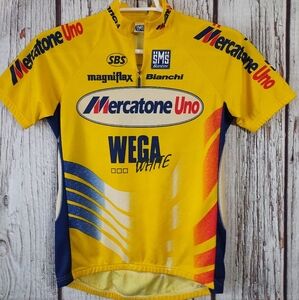 SMS Santini Cycling Jersey Men's  Large 1/4 Zip Multi Color Mercatone Uno Wega